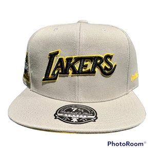 Mitchell & Ness Los Angeles Lakers Fitted Hat 50th Anniversary Gray NWT Sz 7 3/4